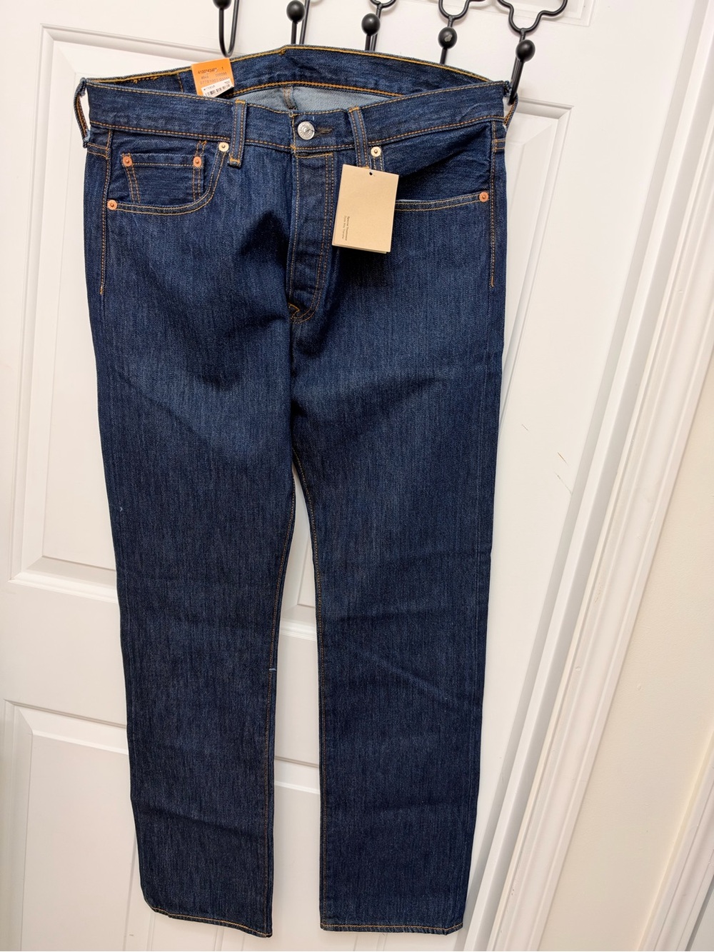 Levi's Indigo Blue Straight Leg 501 button fly Jeans
